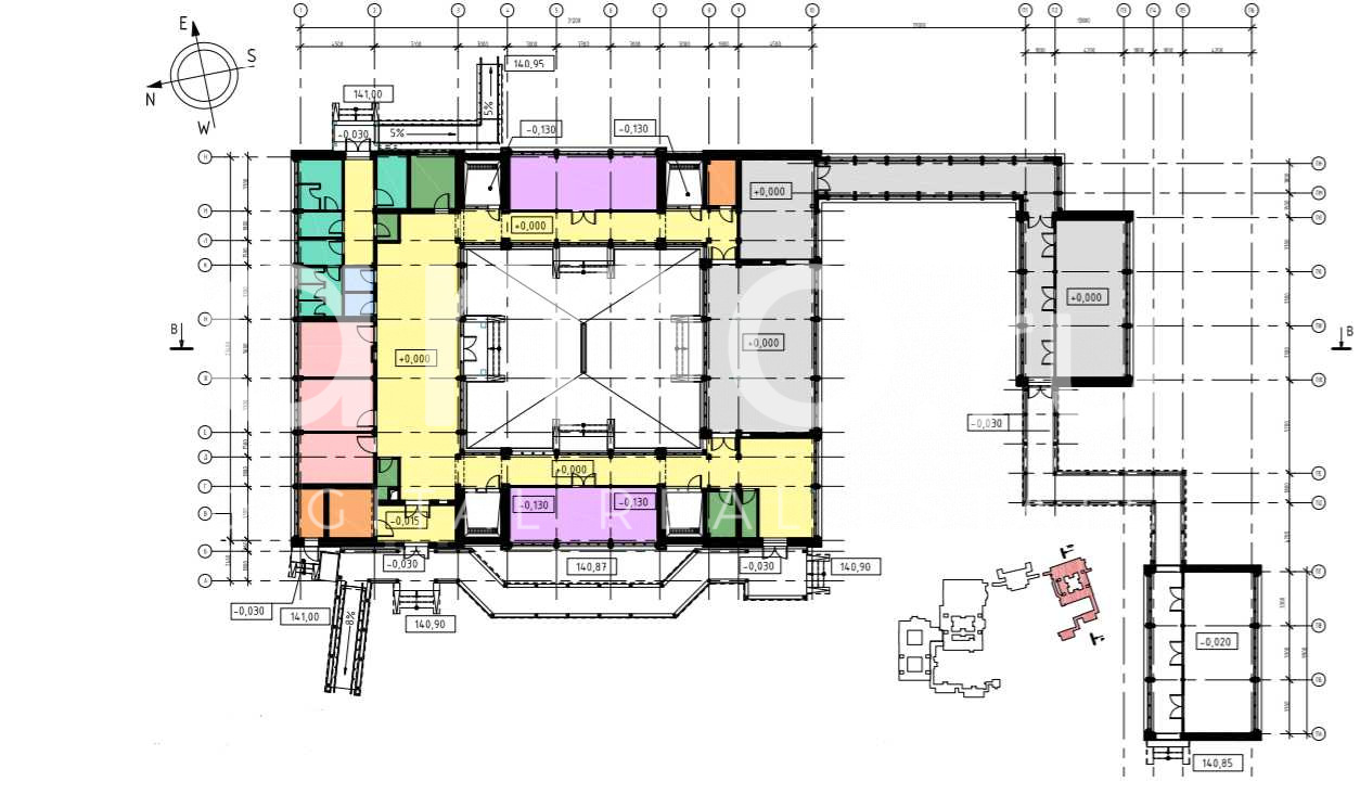 Планировка офиса 599 м², 1 этаж, Офисно-гостиничный комплекс «Парк Хуамин, фаза 1»